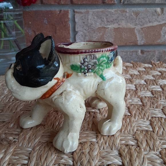 Vintage hand painted ceramic planter vases | Bulldog and Panda | both for $50 - Picture 3 of 15